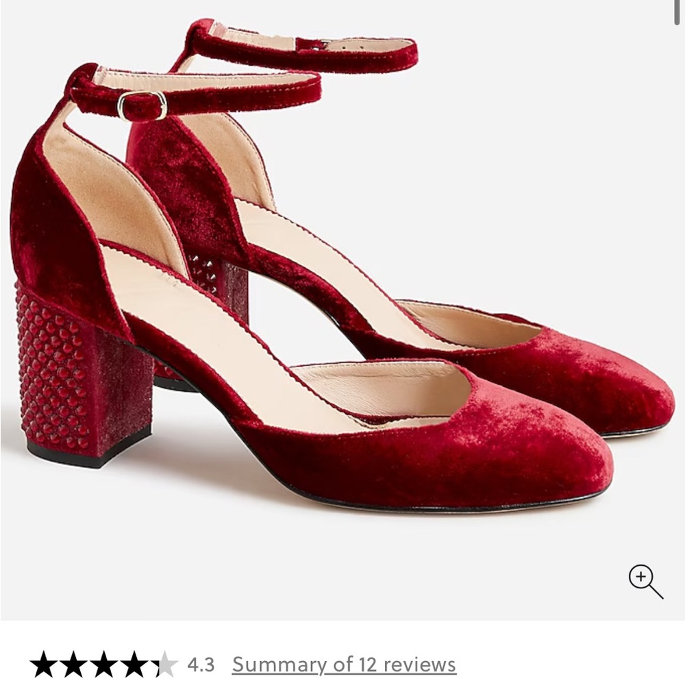 J. Crew Maisie studded heels in velvet